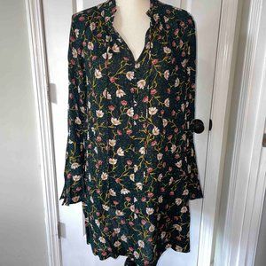 Boutique Umgee Flutter sleeve Mini dress | Green floral | Medium
